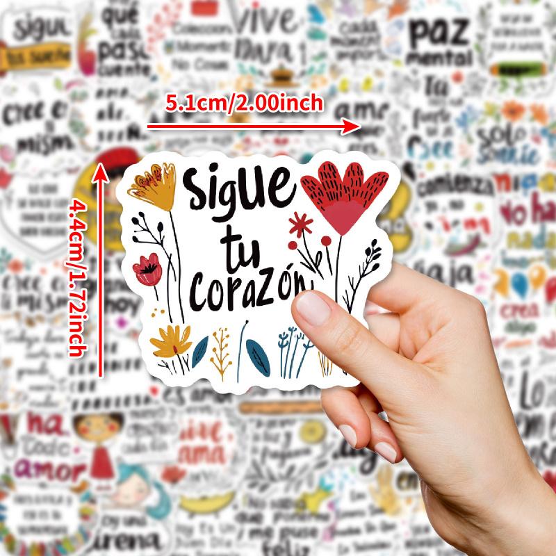 50New Inspirational Spanish Style Personalized Graffiti Stickers Suitable for Suitcases, Skateboards, Refrigerators, Laptops, Et