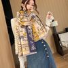 Fashionable Winter Imitation Cashmere Scarf for Women New Whimsical Thickened Plus Velvet Warm Scarf Versatile Casual Shawl