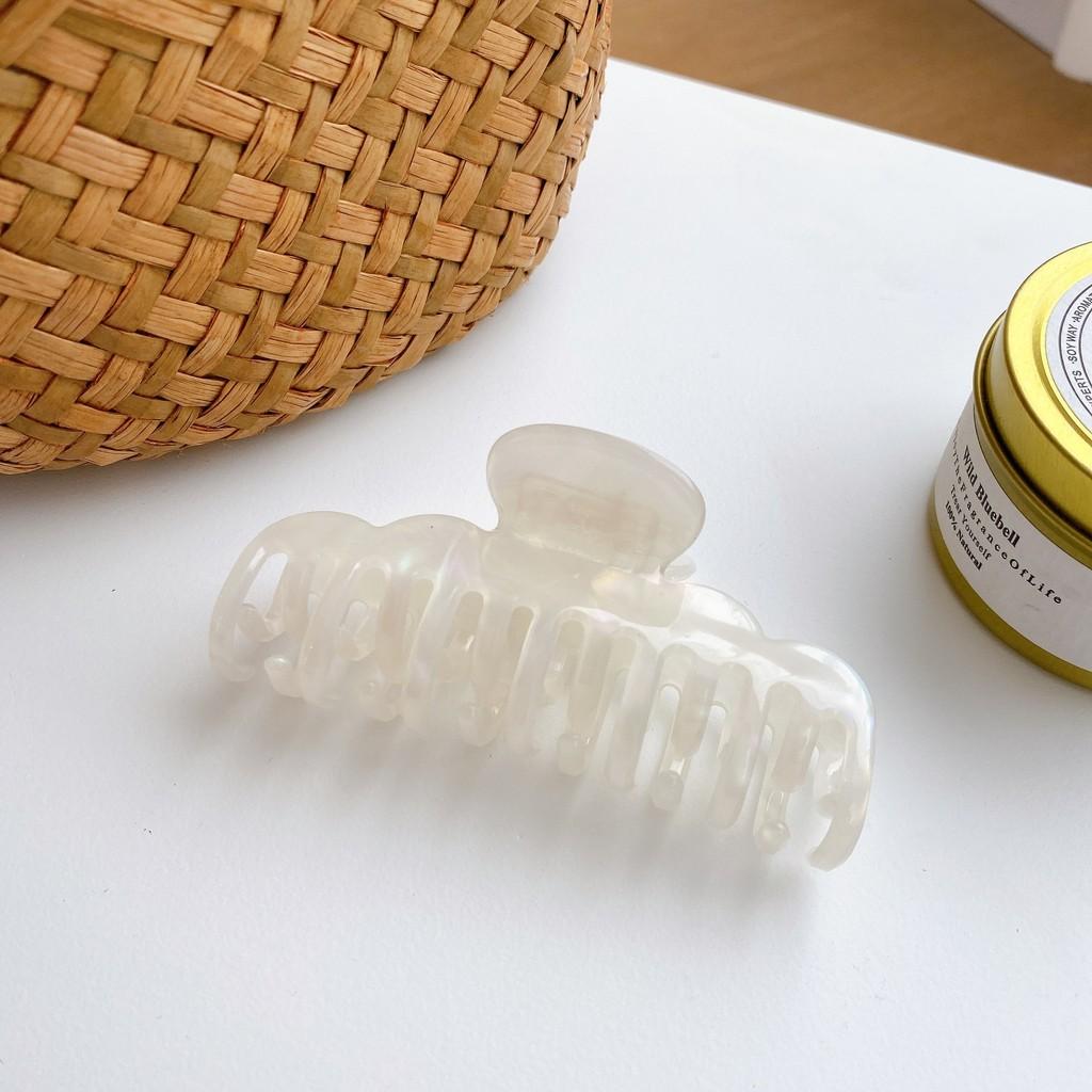 

Trendy Women s Hair Claw Clip With Chic Double Layered Design Available In Multiple Vibrant Colors Gem White