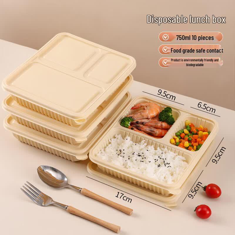 ZISIZ Disposable 4-Compartment Meal Box