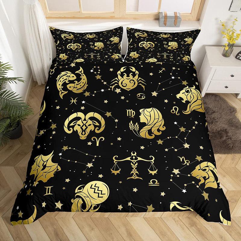 Constellation Duvet Cover Sun Moon Zodiac Astrology Bedding Set Spiritual Gifts For Women Teens Girls