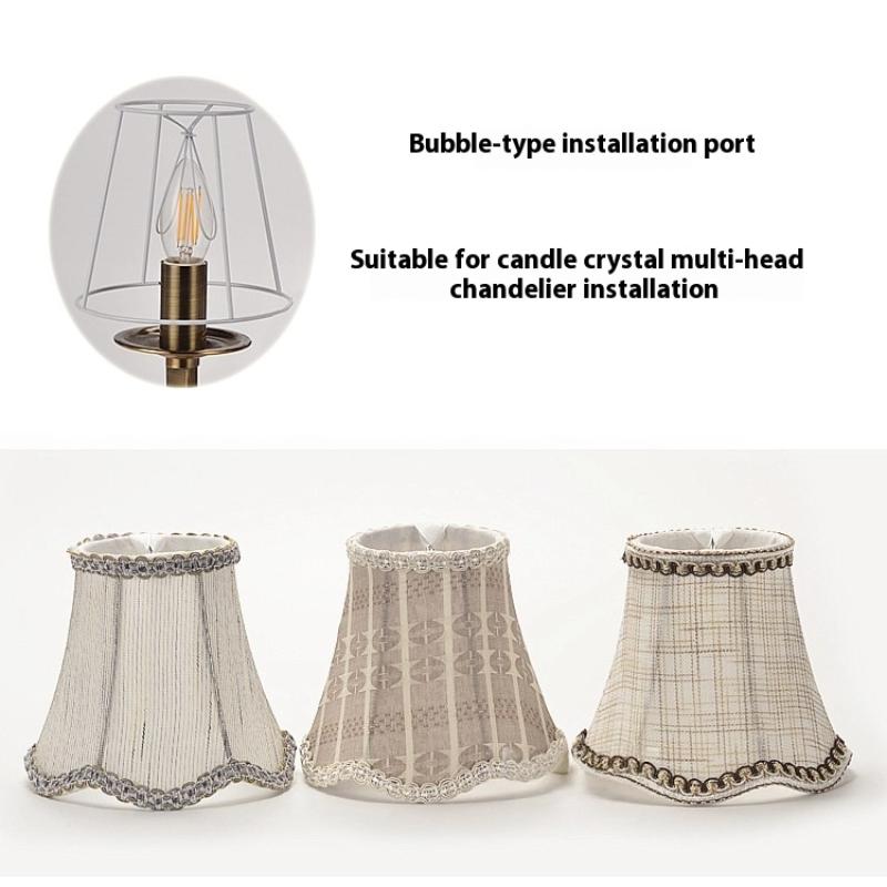 1Pcs Wall Lamp Cover Enclosure Accessories Europe Retro Lampshade Jacquard Fabric Chandelier Handmade Cloth Lampshade