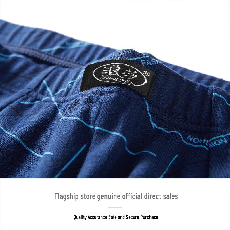 Langsha Men's 7A Antibacterial Pure Cotton Briefs 4-Pack