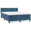 3130965 vidaXL Lit à sommier tapissier et matelas Bleu foncé 140x200cm Velours