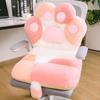 Cozy Plush Cartoon Cat Paw Office Lumbar Cushion For Home And Work Comfort