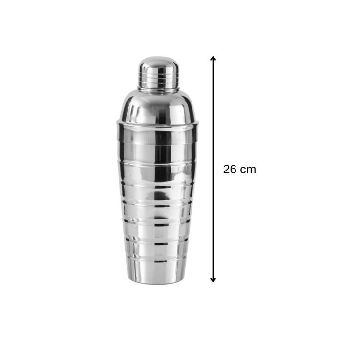 Shaker À Cocktails - Fackelmann - 750 Ml - Acier Inoxydable - 26 X 8,5 X 8,5 Cm - Gris