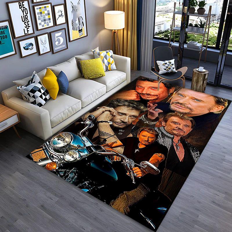 Rock Legend Johnny Halliday carpet Suitable for all seasons Home Decor Doormat Office chair cushion Protective pad