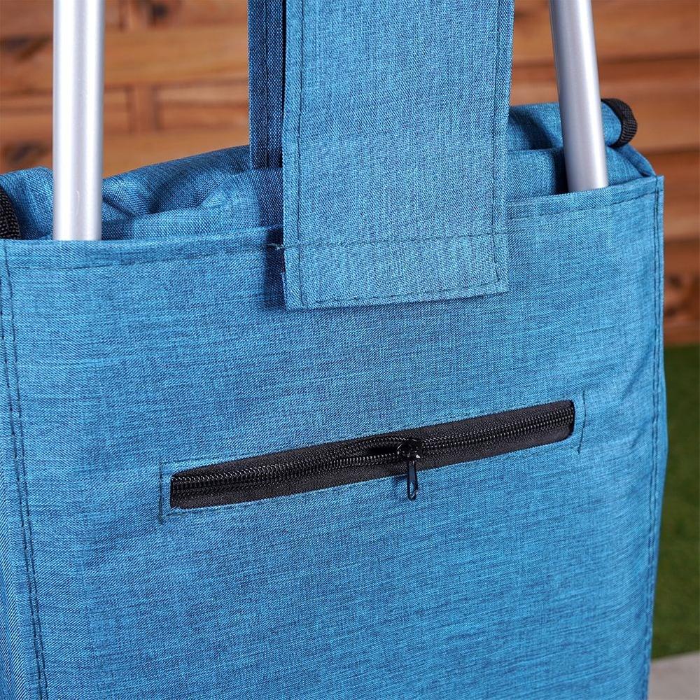 Shopping trolley with bag, blue, 40 l