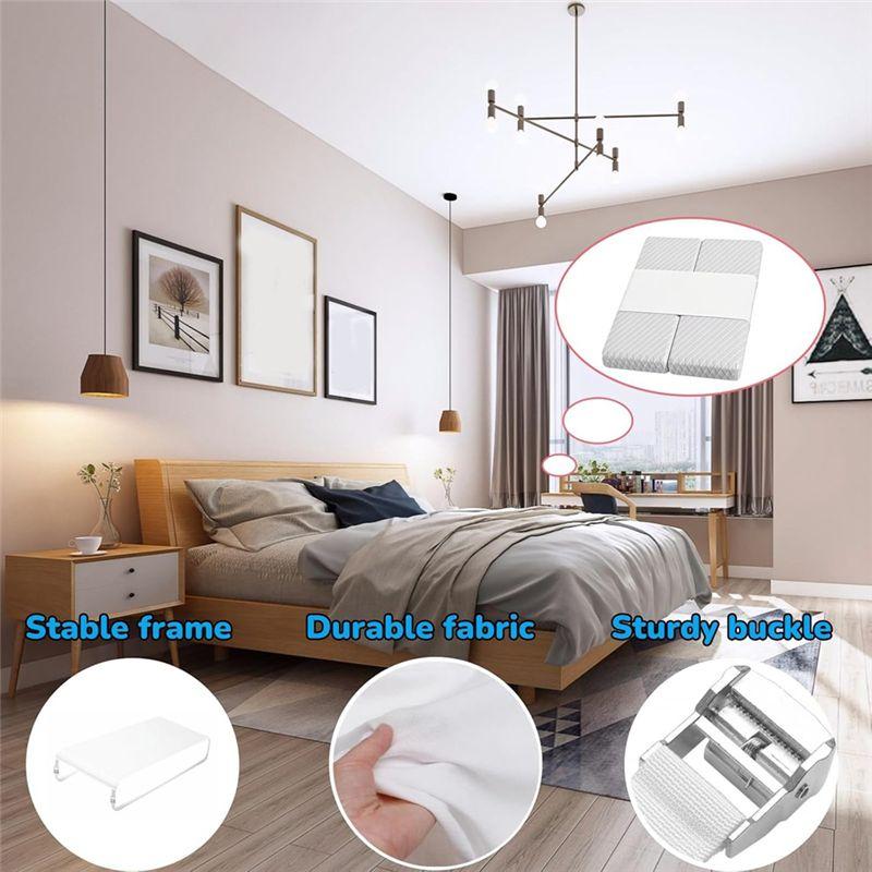 Easy Use Bed Bridge Long Bed Converter With Metal Button And Fixing Straps, Twin To King Size Split King Gap Filler For Adjustab