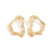 IngeSight.Z Exaggerated Geometric Gold Color Hollow Stud Earring Women New Trendy Irregular Metal Fold Piercing Ear Jewelry Gift