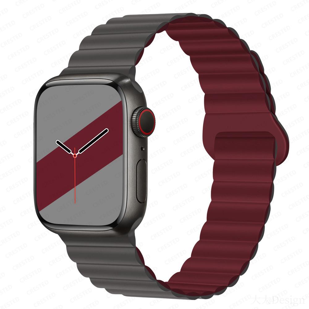 Silicone Loop magnetic strap for Apple watch band 44mm 40mm 45mm 49mm 41mm 38mm 42mm Bracelet iWatch series 8 3 SE 6 7 Ultra 2 9