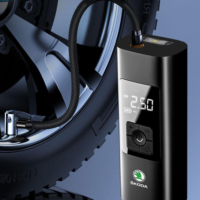 1pc Portable Car Inflation Pump Charging Air Pump Tire Inflator For Skoda Octavia Superb Rapid Kodiaq Karoq Fabia Kamiq Roomster Citigo