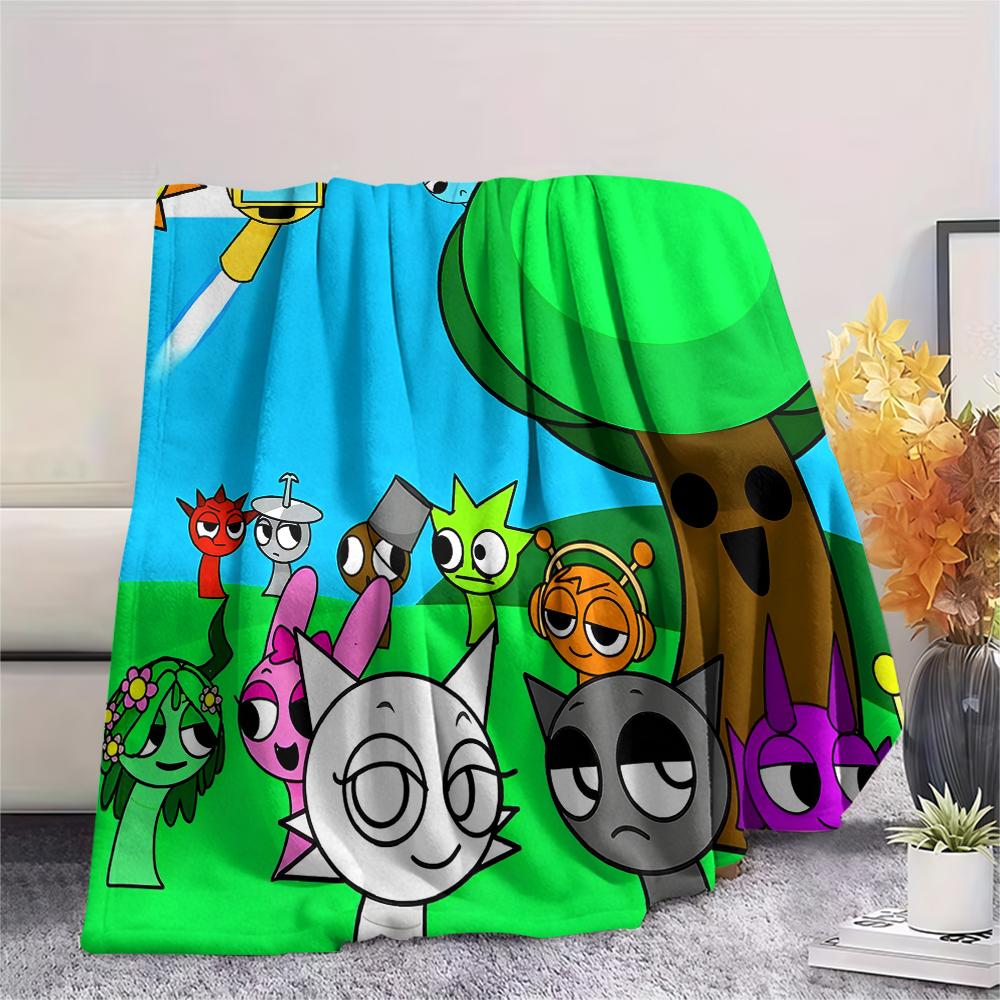 Sprunki,pattern Flannel Blanket, High Quality Comfortable for All Seasons, Home Decor, Warmth and Comfort, Perfect for Gifts.