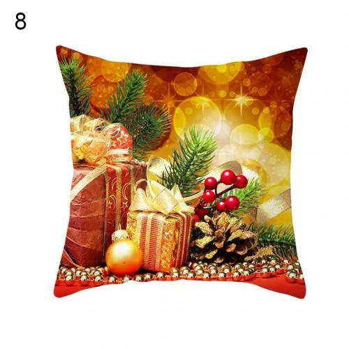 Weihnachtsrot Kissenbezug Santa Claus Kissenbezug Frohe Weihnachten Gedruckt Heimdekoration Frohes Neues Jahr