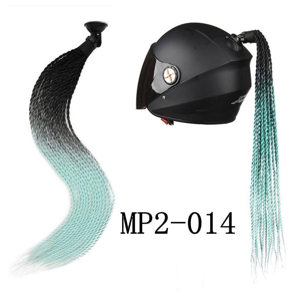 1Pc Motorcycle Helmet Braids Wig Multicolor Loose Wig Ponytail Braid Motorbike Helmet Pigtails Decoration Dual Pigtail Ponytail