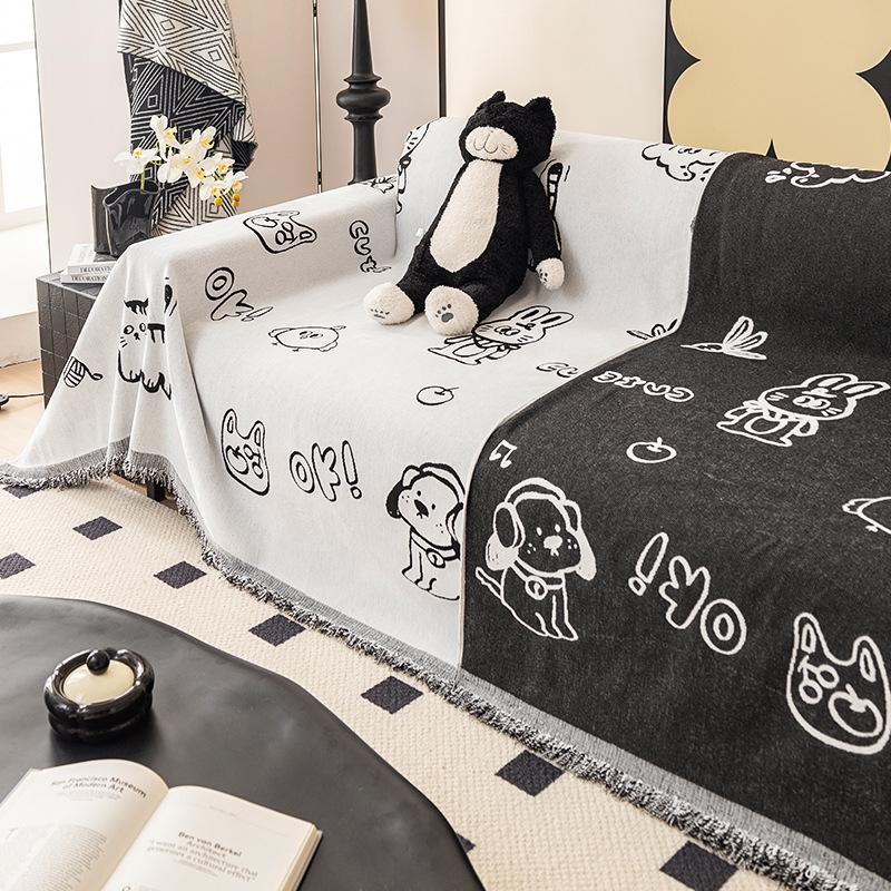 Chenille Four Seasons Universal All-Inclusive Sofa Cover Dust Cover Living Room Straight Row Sofa One Piece Large Cover Cloth