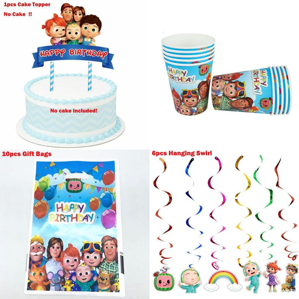 Vibrant Family Birthday Party Supplies Set With Cheerful Plates And Decor Elements