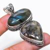 Natural Labradorite Gemstone 925 Sterling Silver Jewelry Pendant 2.76" AP-14329