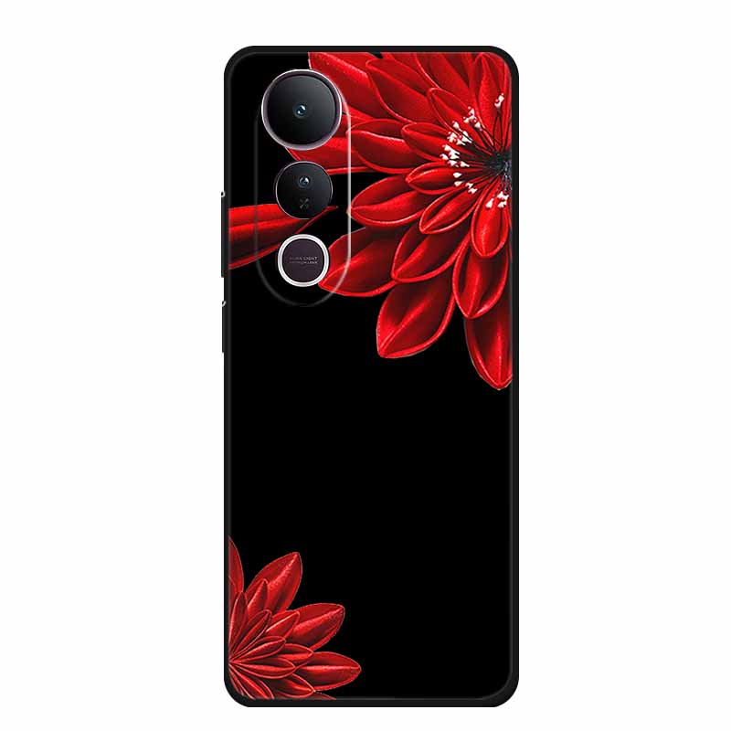 For Vivo V50 Lite Phone Case V 50 lite Coque Cute Cartoon Black Silicone Soft Back Cover For Vivo V50 Lite 5G 4G Case V50lite