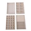 4pcs Drawer Jewelry Storage Trays Detachable Jewelry Organizer Trays for Rings Earrings Necklaces Bracelets Cream Color