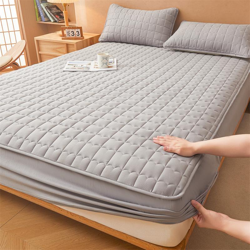 

Class A Raw Cotton Soybean Antibacterial Quilted Single Sheet Mattress Protector Household Dustproof Anti-slip Bed Cover for All Seasons 90 * 200Cm single bed hat