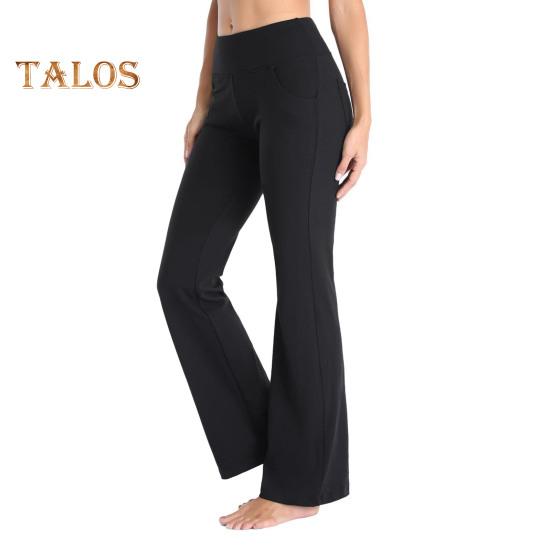 Women's Flared Yoga Pants High Waist Bootcut Workout Leggings with Pockets Stretchy Bell Bottom Trousers for Office Workout