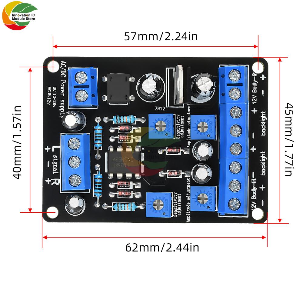AC9-12V/DC12-18V VUMeter Driver Board Amplifier Front-End Electronic Tube Gallbladder Machine Db Meter Level Meter Driver Module