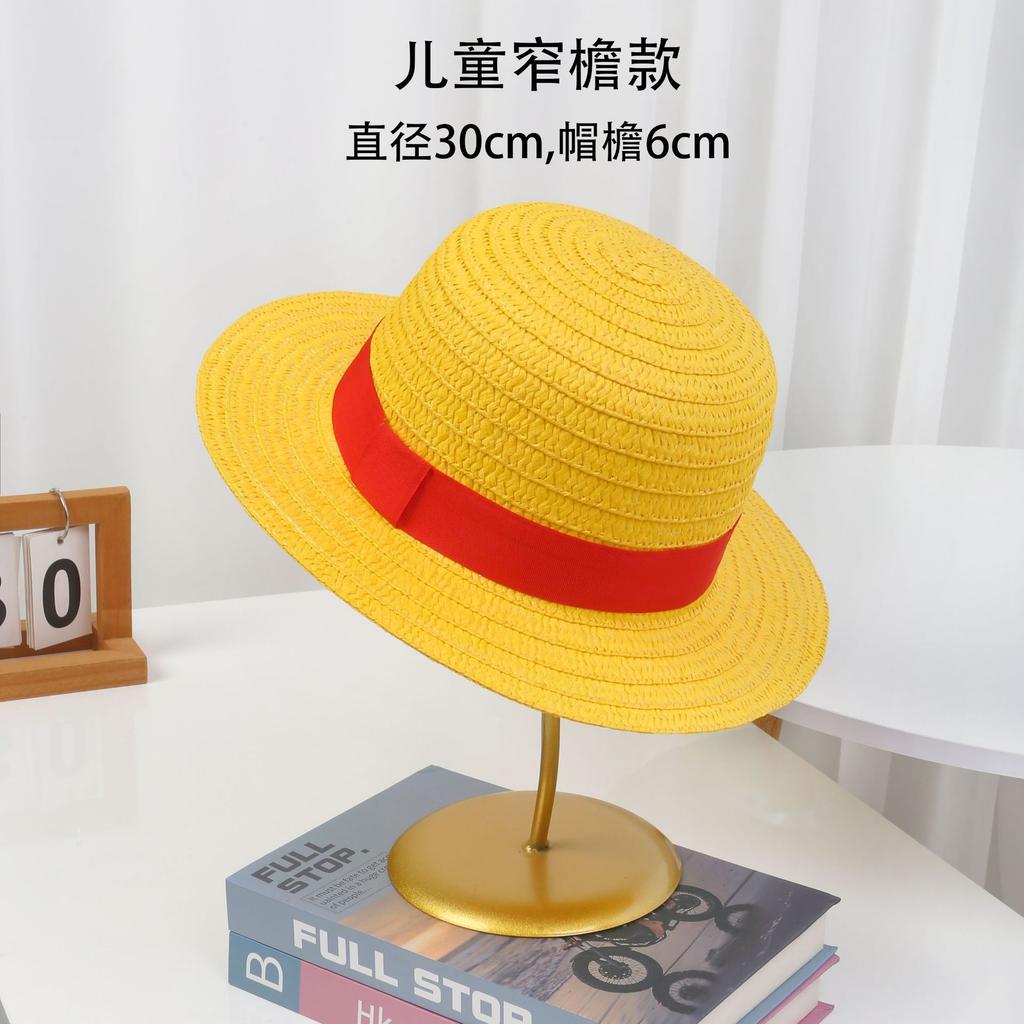 One Piece Luffy Same Straw Hat Men's Hot Selling Fashion Yellow Sun Hat Foldable Lightweight Sun Protection Hat