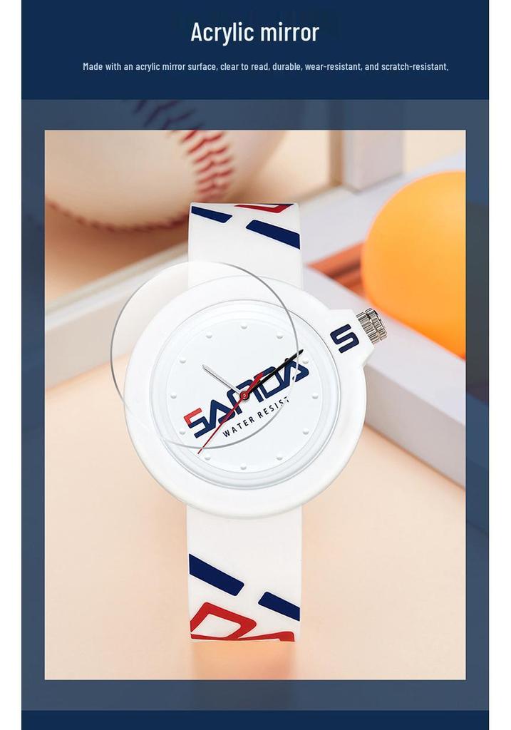 Sanda Silicone Strap Trendy Personality Watch: Unisex, Cool, Simple, for Primary & Secondary School Students.