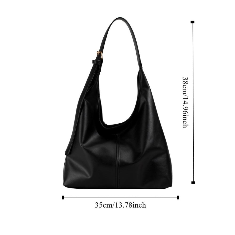 Retro Commute Shoulder Bag Solid Color Women's Underarm Bag Temperament Pu Leather Tote Bag  Girls