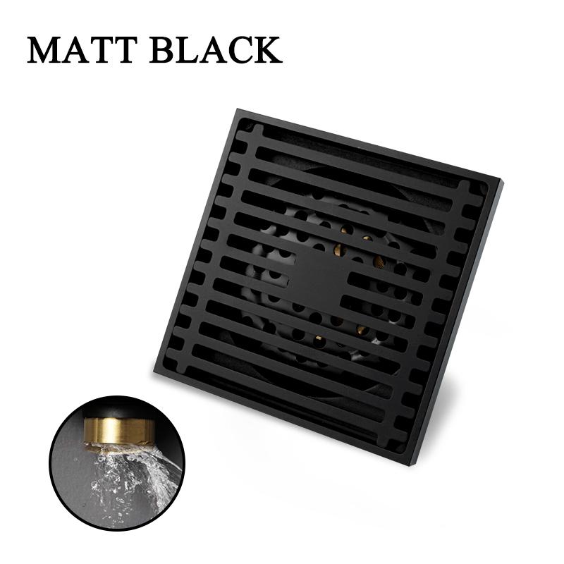 Rose Gold Floor Drain Square 100x100MM Brass Drain Toilet Balcony Bathroom Shower Anti-odor Drains Tile Insert Waste Grates