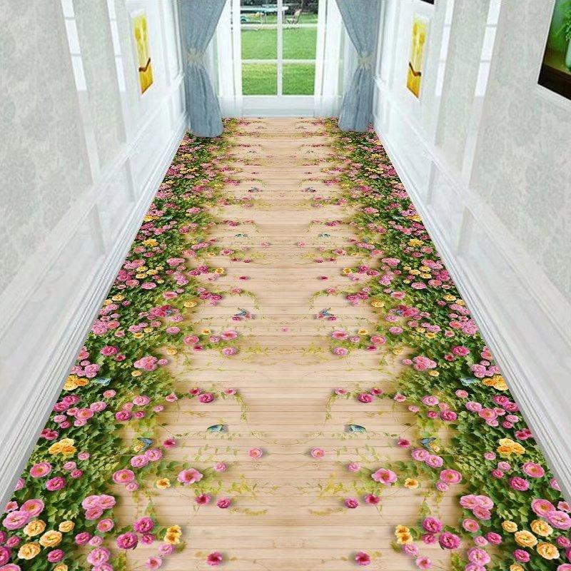 3D Three-dimensional Corridor Long Carpets Grass Stone HALLWAY Rug Can Be Customized Runner Carpet Paved Pastoral Road Stair Mat