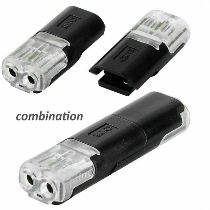 20/50/100PCS 2 Pin Pluggable Wire Connector Quick Connect Terminal Block Contact Solderless LED Strip Cable Wire Splice
