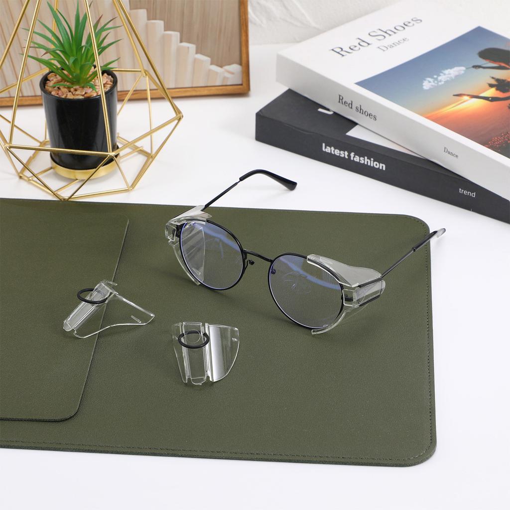 2Pairs Pc Eye Glasses Side Protector Flexible Comfortable Slip-on Side Shields for Protective Eyewear Goggles Safety Glasses