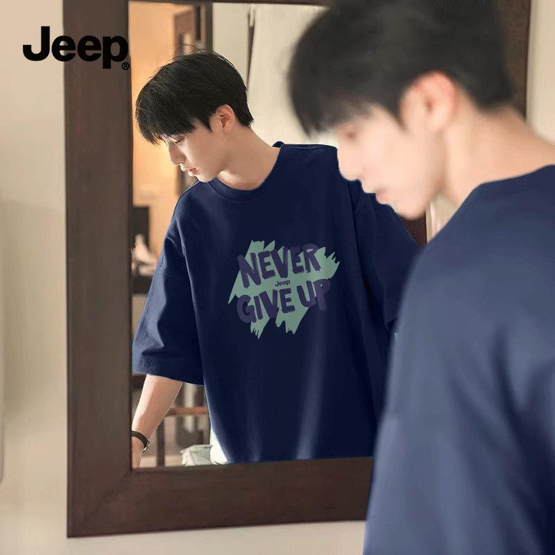

JEEP Men s Loose Fit Pure Cotton Short-Sleeve T-Shirt 5XL