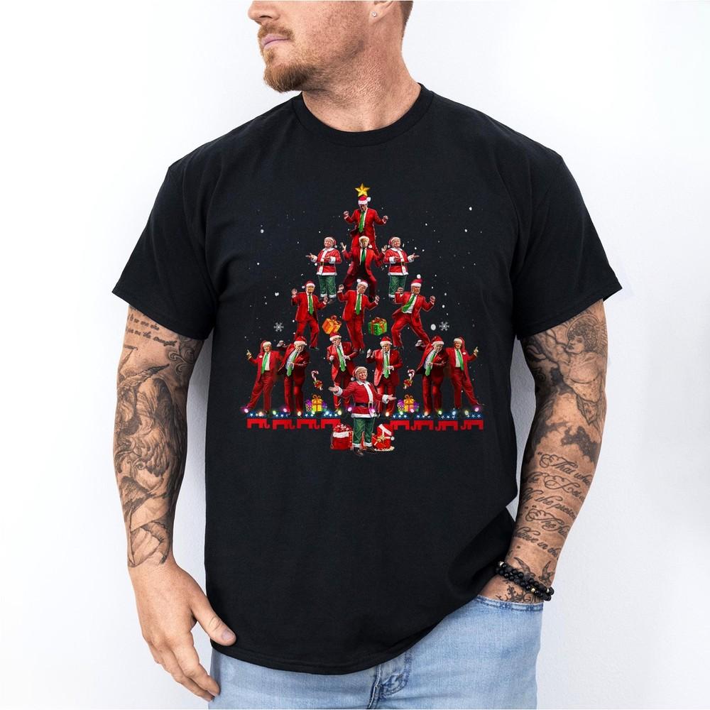 Funny Santa Trump Dance Tree Christmas Pajama Xmas Unisex T-Shirt