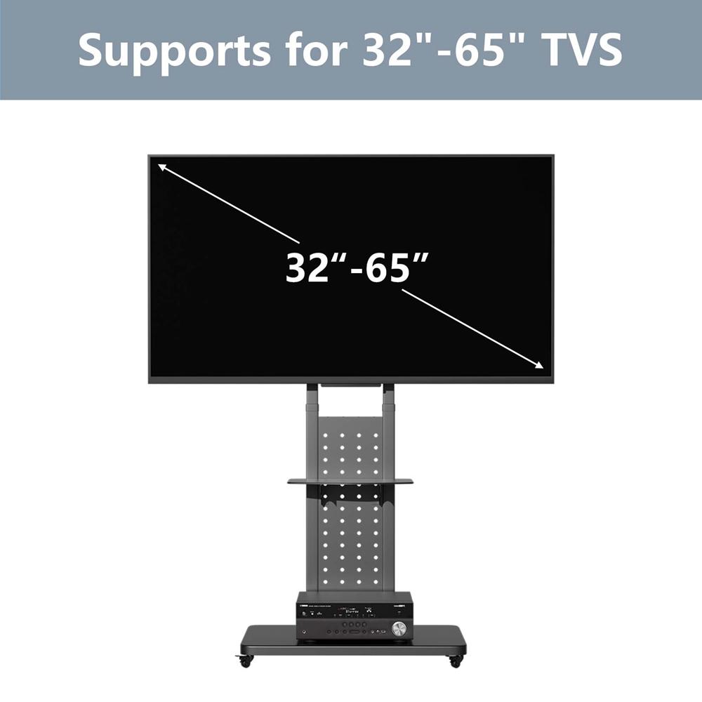 UNHO Universal Rotating Vertical TV Floor Mount Stand Bracket for 32-65 Inch TV Stand Max Load 50KG Height Adjustable 130-160cm