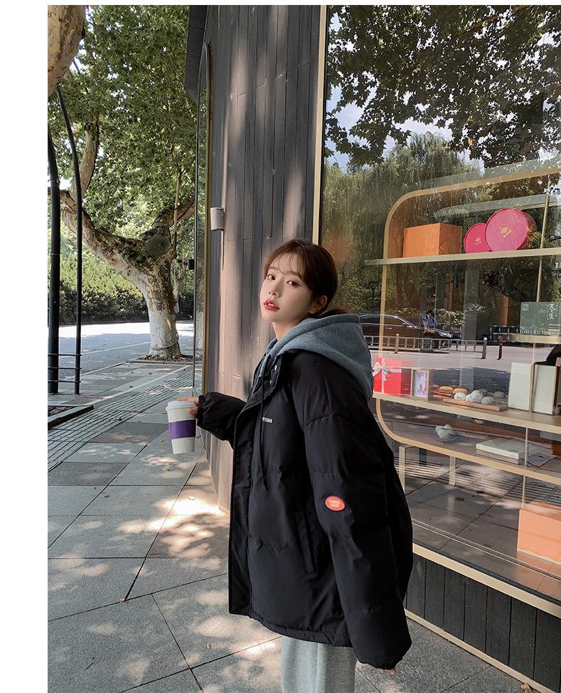 2024 Winterjacke aus verdickter Baumwolle im koreanischen Stil mit Kapuze für Damen