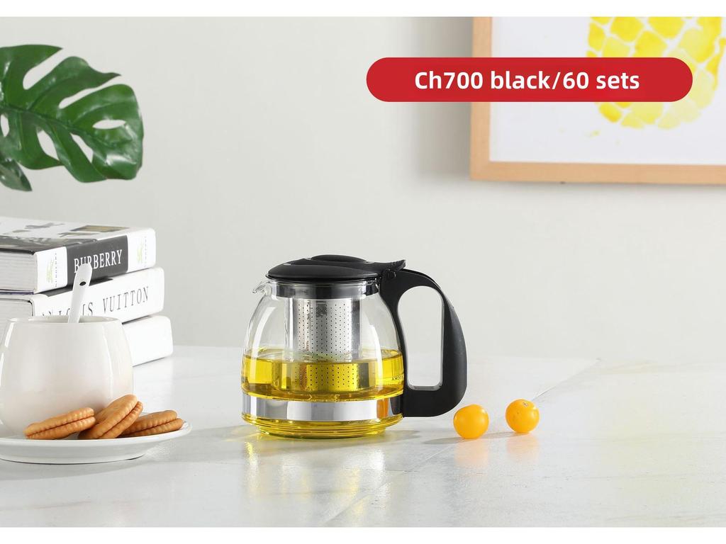 Large Capacity Heat-Resistant Glass Teapot with Filter for Kung Fu Tea