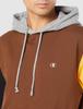 Champion Cotton Canvas Hoodie with Colorblock Size Brown Men's 100% One-Point Logo, Print, L, (C3-T114)