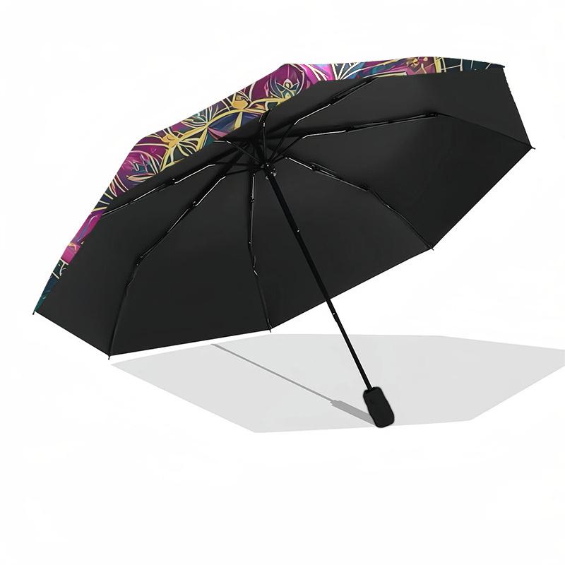 1pc Mandala Art Automatic Umbrella Durable Iron Frame & Plastic Handle, Gift for Men & Women, Sturdy Construction yy250905107