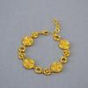 Vintage Mid-Century Style Gold-Plated Brass Growth Ring Bracelet