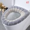 Zimowa ciepła nakładka na deskę sedesową Closestool Mat 1 szt. Zmywalne akcesoria łazienkowe Knitting Pure Color miękka podkładka w kształcie litery O deska sedesowa