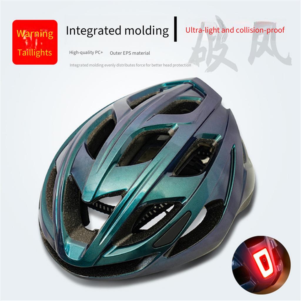Adult Cycling Helmet with Rear LED Taillight, Adjustable Head Circumference Men Women Road Bike Safety Helmet for Outdoor Sports