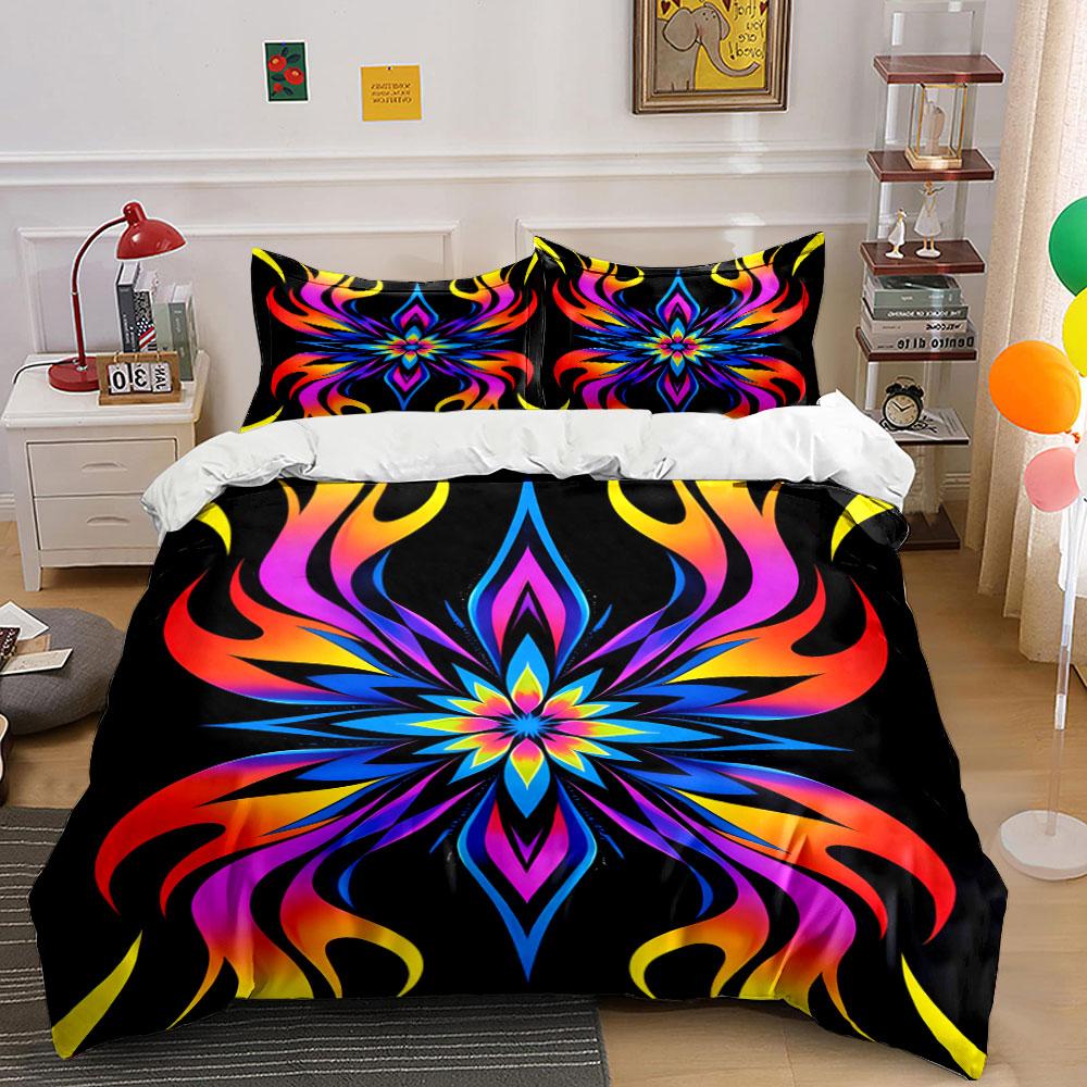

Bright abstract flame flower. Bedding sets Duvet cover sets Duvet covers Pillowcases(1 * Duvet Cover 2 * Pillowcases, without duvet insert) 135x200cm