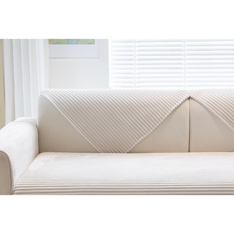 Simple Nordic Plush Sofa Cushion Winter Solid Color Versatile Gray Thickened Non-slip Cushion Modern Sofa Cover Cover