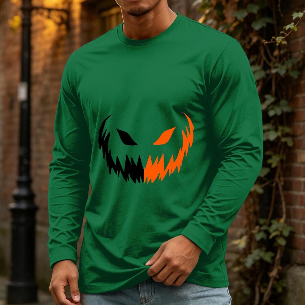 Men's Halloween Casual Long Sleeve Neck Shirt