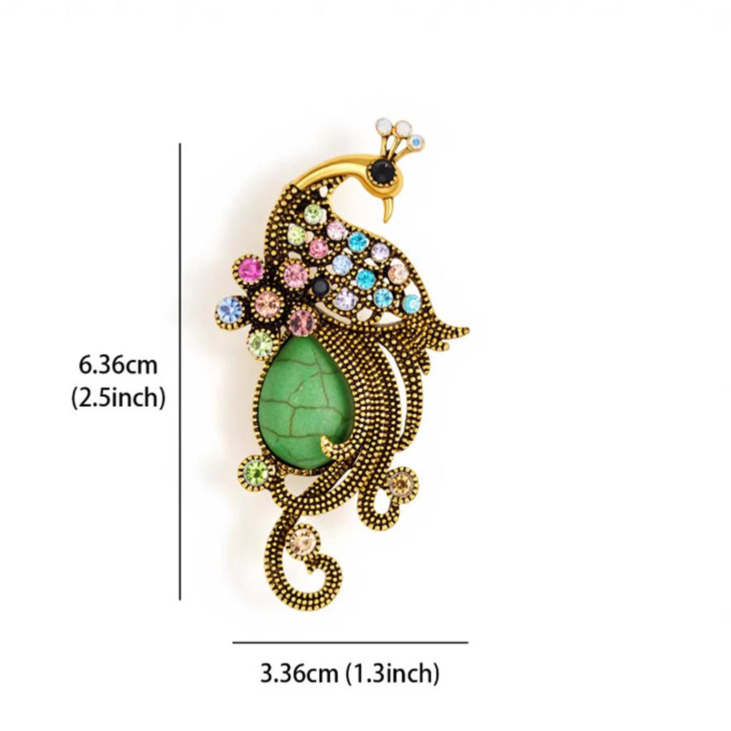 Retro Elegant Peacock Brooch Color Creative Pin Gorgeous Luxury Jewelry Accessories Party Birthday Festival Gift Souvenir