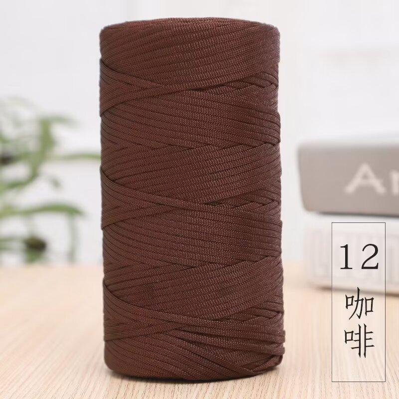 Mercerized Cotton And Linen Flat Belt Thread Light Body Ice Silk Thread Hand Crocheted Diy Hook Bag Hat Seat Cushion Hollow Thread