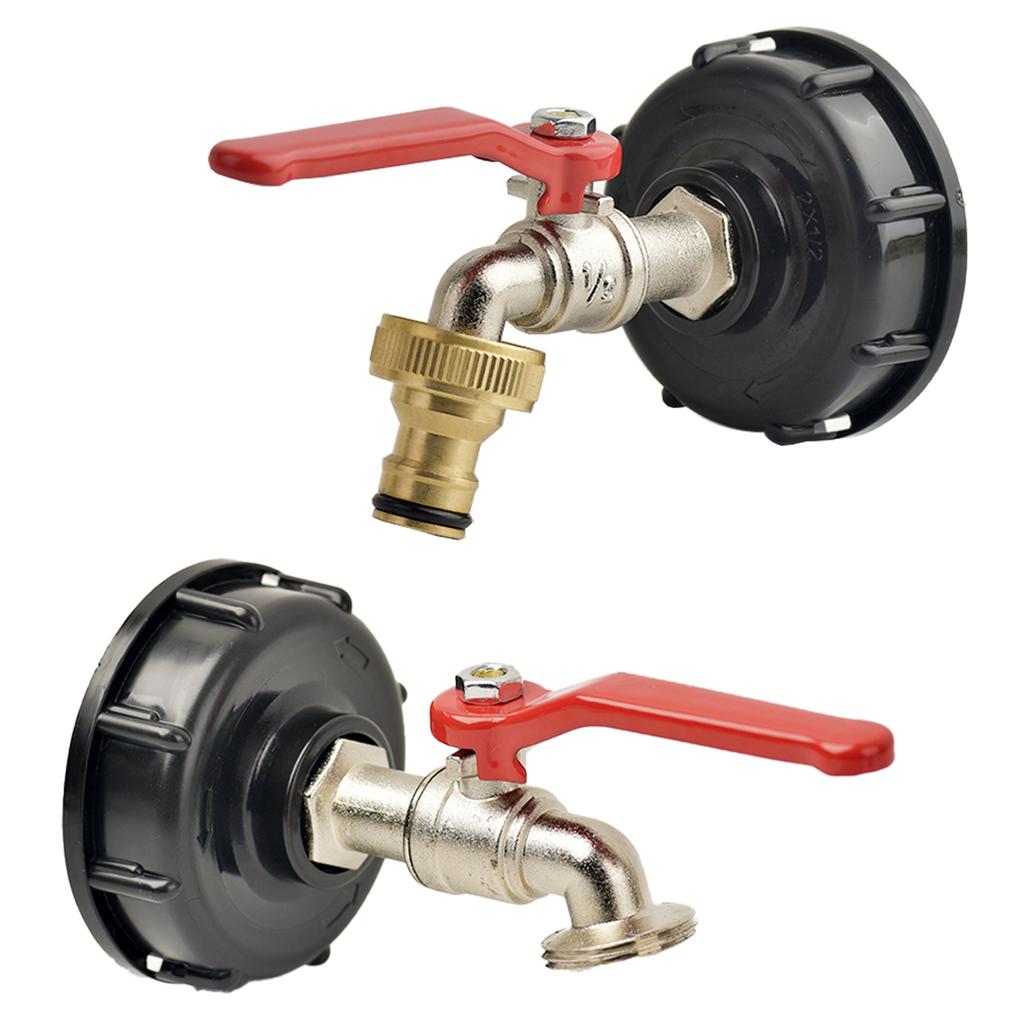 IBC Tank Tap Adapter S60x6 Coarse Thread To Alloy 3/4" Faucet with 16mm Quick Connect Garden and Home Valve Replacement Parts
